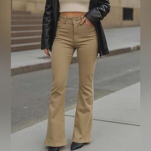 Women’s Khaki Bootcut Stretchy Trousers
